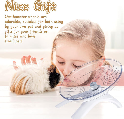 2 Pieces Hamster Wheel, Silent Exercise Wheel for Hamsters, Gerbils, Mice, Hedgehog, Guinea Pig