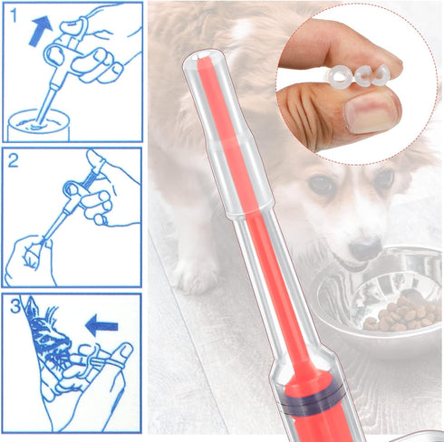 Nuanchu 4 Pieces Pet Pill Plunger Popper for Small Cats Dogs, Soft Tip Tablet Syringe Pusher for Feeding Accessories