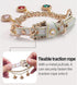 KUDES Adjustable Pet Collar for Small Dogs and Cats, PU Leather with Rhinestone Diamond Pendant, M (10"-11.8")