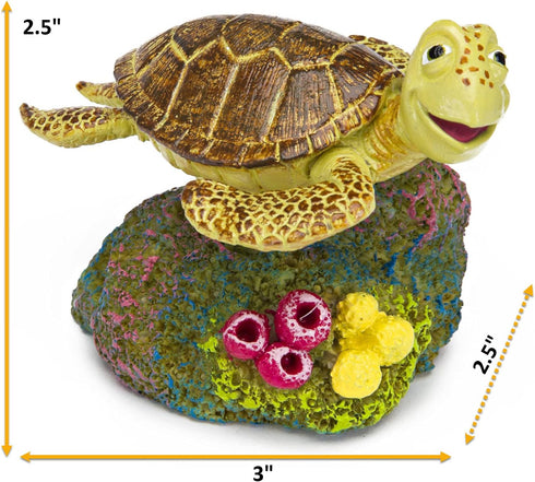 Penn-Plax Finding Nemo Resin Ornament Aquarium Decor, Crush, 3" x 2.5" x 2.5"