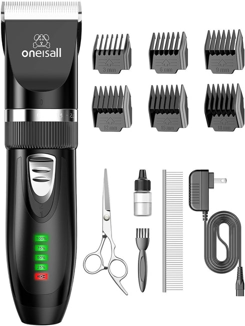 oneisall Quiet Cat Clippers for Matted & Long Hair, 2-Speed Cordless Pet