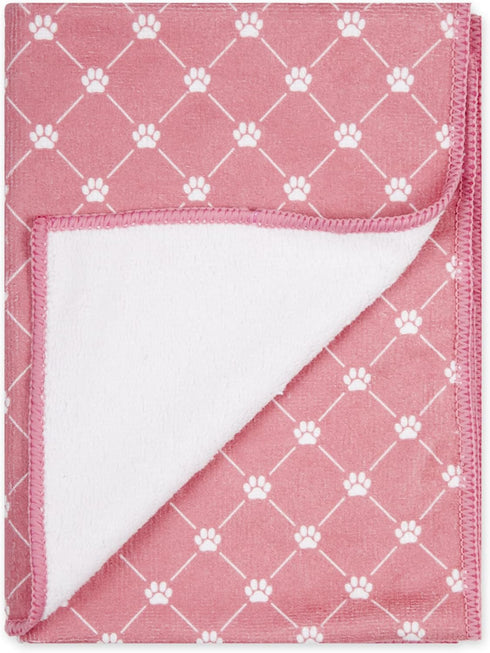 Bone Dry Pet Grooming Towel Collection, Trellis Print Microfiber Absorbent Drying Set, 15x30, Rose, 3 Count