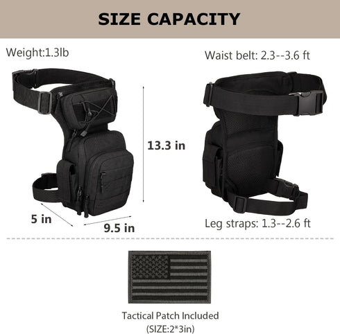 Tactical Drop Leg Bag - Military Tool Gear Fanny Thigh Pack Molle Utility Airsoft Waist Gear Pouch
