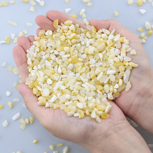 Yellow Jade 1lb Crystal Chips Bulk Fish Tank Decorations Aquarium Rocks Gravel Vase Filler Stones Crystals for Candle Making Witch Kit Gravel for Plants Quartz Sand Gemstone Terrarium Supplies