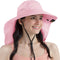 SUN CUBE Wide Brim Sun Hat with Neck Flap, UPF50+ Fishing Hiking Safari Hat for Men Women