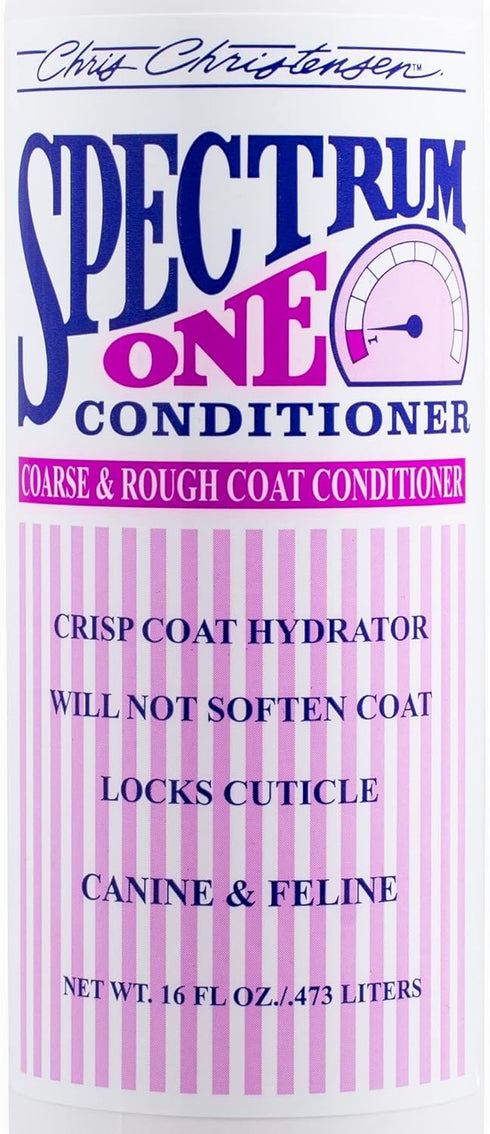 16 oz Chris Christensen Spectrum One Dog Conditioner, Coarse and Rough Coat, Groom Like a Professional, Repairs
