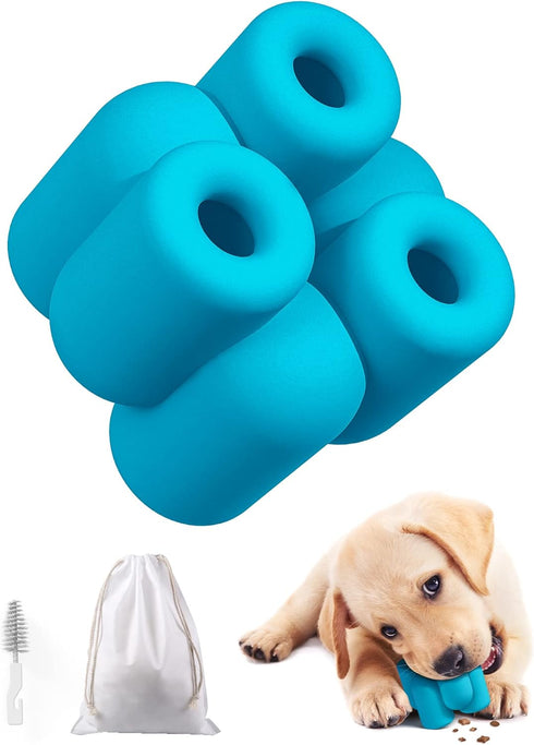 Dog Chew Toys for Aggressive Chewers - Interactive Slow Feeder Treat Toy Collection, Durable Frozen Feeding Toy (Blue)