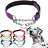 Dark Purple Martingale Collar for Dogs, Reflective Nylon Adjustable Stainless Steel Chain for Small Medium Large Dogs, L