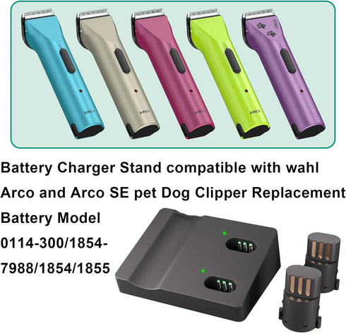 Battery Charger Stand with Type-C - Compatible with Wahl Arco and Arco SE Pet Dog Clipper Replacement Battery