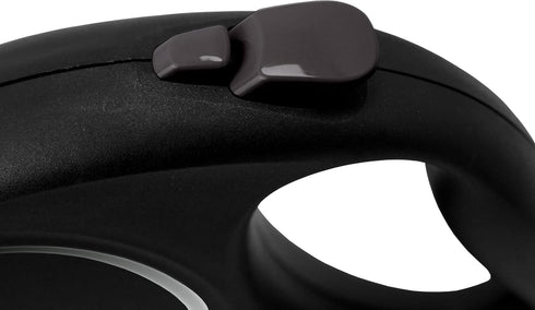 Flexi Black Design Tape Black Small 5m Retractable Dog Leash/Lead for Dogs up to 15kgs/33lbs