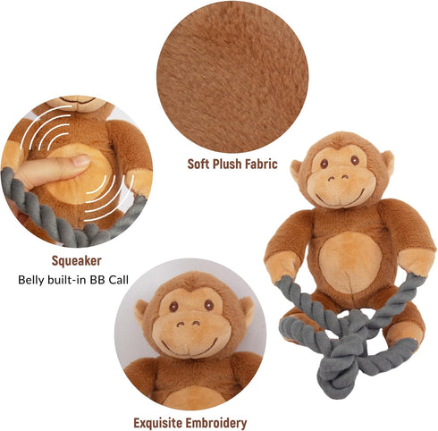kattypet Plush Squeaky Dog Toys - Durable Cute Animals Toy for Indoor Play with Small, Medium and Large Dogs (Rabbit)
