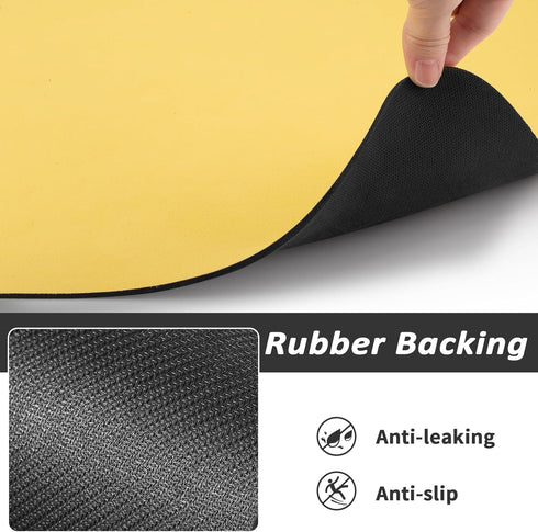 Yellow Pet Feeding Mat, 12"x 19" Absorbent Dog Mat for Food and Water, Easy to Clean for Messy Drinkers