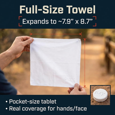 100% Backpacking 100/250/500 Pack Compressed Towel Tablets - Bamboo Camping Toilet Paper Tablets, Great for Hiking