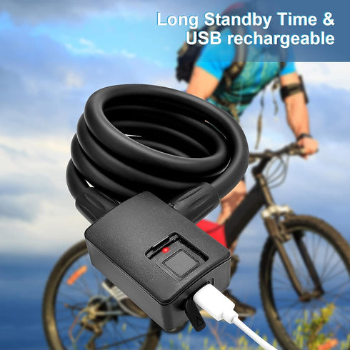 MYPIN Bluetooth Fingerprint Bike Lock, Anti-Theft Waterproof, 1M Cable, Combination Lock with Fingerprint & Bluetooth