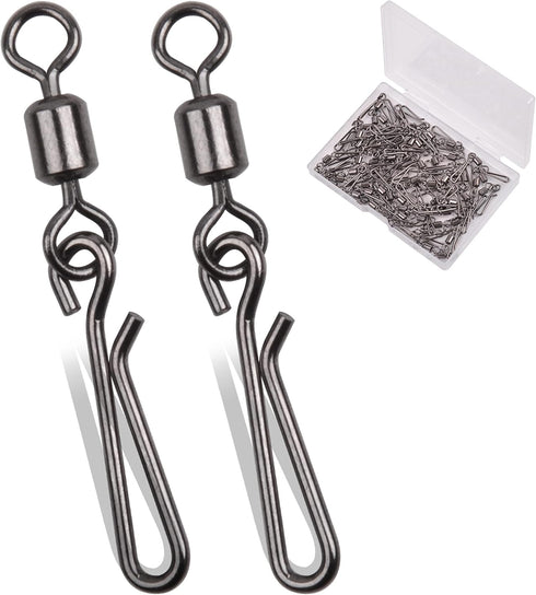 Fishing Clips Kit, 60/200pcs Quick Clips Fishing Barrel Snap Swivel with Hanging Snap Swivel for Freshwater Saltwater
