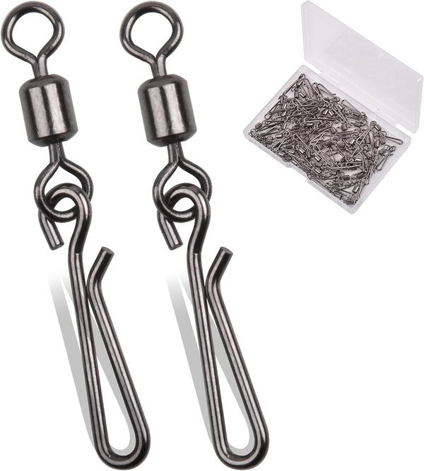 Fishing Clips Kit, 60/200pcs Quick Clips Fishing Barrel Snap Swivel with Hanging Snap Swivel for Freshwater Saltwater