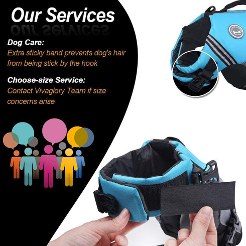 VIVAGLORY Sports Style Dog Life Vest, Life Jacket for Swimming & Boating, XS, Blue