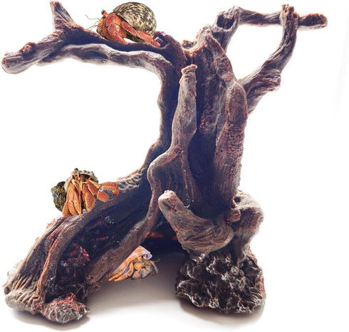 Hermit Crab Climbing Toys, Artificial Tree Trunk Ornaments for Betta Fish Hideout Decor