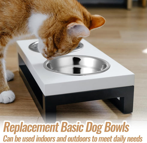 Nuanchu 15 Pcs Pets Bowl Bulk - Stainless Steel Dog and Cat Bowls, Metal Small Puppy Raised Food Dish (15 oz)