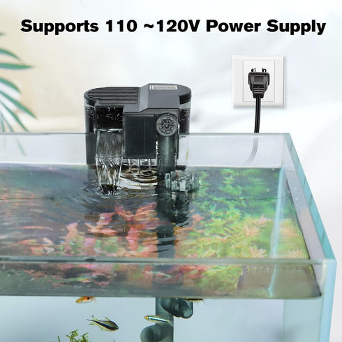 Skimmer, 10~20 hygger Hang On Back Aquarium Filter, Small Fish Tank Filter Waterfall Filtration System, Adjustable