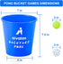 Yard Pong Outdoor/Indoor Games Set: Giant Game for Adults and Family with 12 Buckets, 4 Balls, Carrying Bag