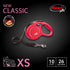 FLEXI New Classic Retractable Dog Leash (Tape), Ergonomic, Durable and Tangle free Pet Walking Leash for Dogs, 10 ft, Extra Small, Red