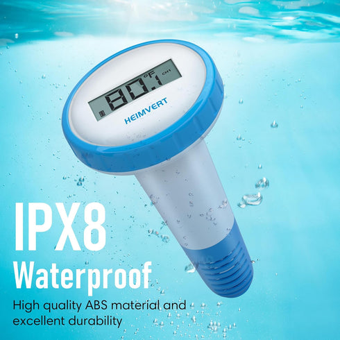 HEIMVERT IPX8 Swimming 1 Pack) Wireless Digital Pool Thermometer Floating, Easy-to-Read Display, Waterproof