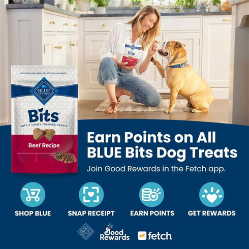 4-oz Pack, 4 Blue Buffalo Bits Soft Dog Treats for Training, Made with Natural Ingredients & Enhanced with DHA, Beef