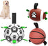 QDAN Dog Soccer Ball Set, 3 PCS with Strap for Tug of War, Toys for Small Medium Large Dogs