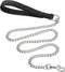 Heavy Duty Metal Dog Leash, 5 FT Chew Proof Chain with Soft Padded Handle for Large & Medium Dogs