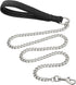 Heavy Duty Metal Dog Leash, 5 FT Chew Proof Chain with Soft Padded Handle for Large & Medium Dogs