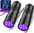 Black Light UV Light Flashlight, Vansky 395nm 12 LED 2 Pack, Mini Powerful Pet Urine Detector for Carpet Stains