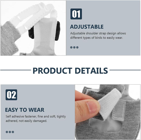 4Pcs balacoo Washable Bird Diapers Reusable Lightweight Flight Suit Liners Breathable Skin-Friendly Bird Costume