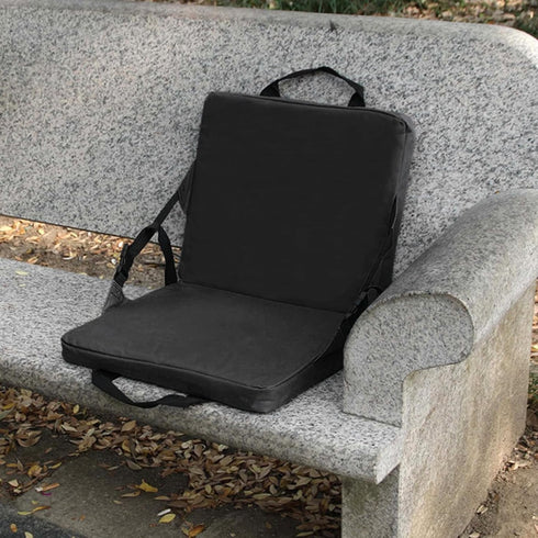 Ddewing Outdoor Folding Chair Cushion Black Zippered Pocket Square Chair Cushion Portable Handle Adjustable Floor Chair