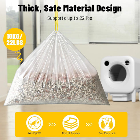 24.411 Inches80 Counts/4 Cat Litter Bags for Automatic Litter Box, Replacement Self-Cleaning Cat Litter Box Liners