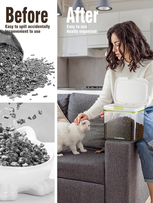 5.8lbs/98OZ/5.3qt 5.5L LivLab Mker Airtight Dog food storage container with lids,Dog Treat Container With Measuring