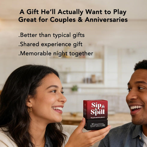 120 Valentines Gift for Couples, Gift for Him Sip & Spill Couples Card Game, Fun Dares & Conversation Cards with Metal