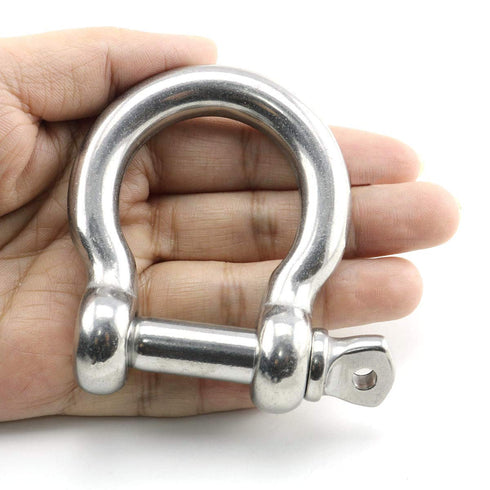 Heyous 1/2 Inch Screw Pin Anchor Shackle, Stainless Steel Heavy Duty Bow Shape Load Clamp for Outdoor