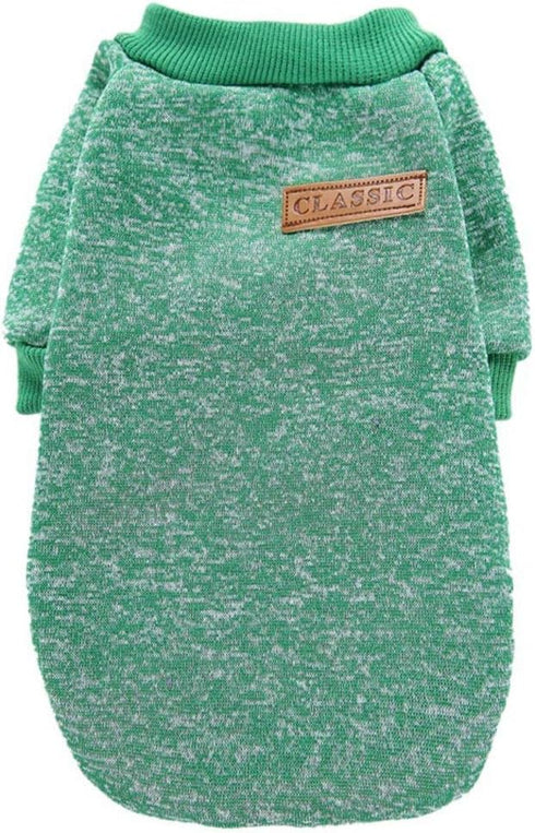 Pet Dog Classic Knitwear Sweater - Warm Winter Puppy Pet Coat, Soft Sweater Clothing for Small Dogs (XXS, Green)