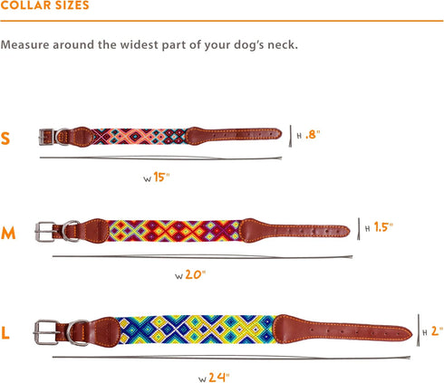 Moots Root Hand-Knitted Leather Pet Collar, Pink, Small, ART110S