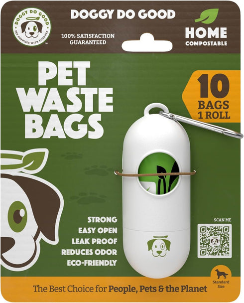Doggy Do Good Poop Waste Bags, Unscented USDA Certified Biobased, Leak Proof,