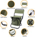 12.2" Depth,12.6" LEADALLWAY Fishing Chair with Cooler Bag Compact Fishing Stool Foldable Small Hunting Chair Seat Seat