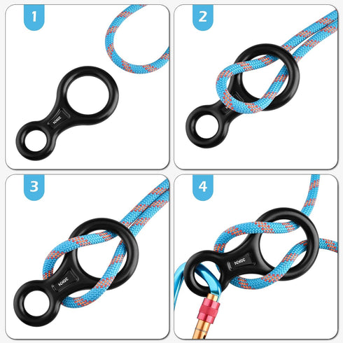 TRIWONDER Rescue Figure 8 Descender, 35kN 50kN Aluminum Rappelling Belay Gear, Climbing Rigging Plate Downhill