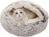 Calming Dog Beds & Cat Cave Bed with Hooded Cover, Removable Washable Round Beds for Small Medium Pets, Fits up to