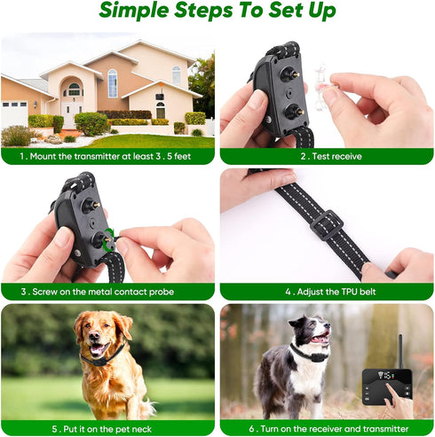 Wireless Dog Fence, Remote Training Collar & Electric Fence, Waterproof & Rechargeable, 2024 Wireless Dog Training