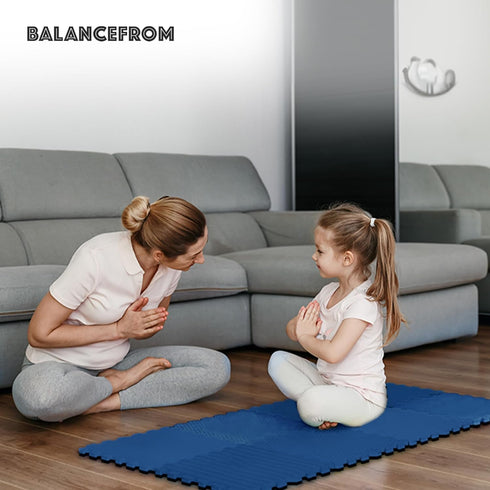 BalanceFrom 3/4' 24 24 3/4 24 6 Puzzle Exercise Mat Thick, EVA Interlocking Foam Floor Tiles for Home Gym, Mat for Home