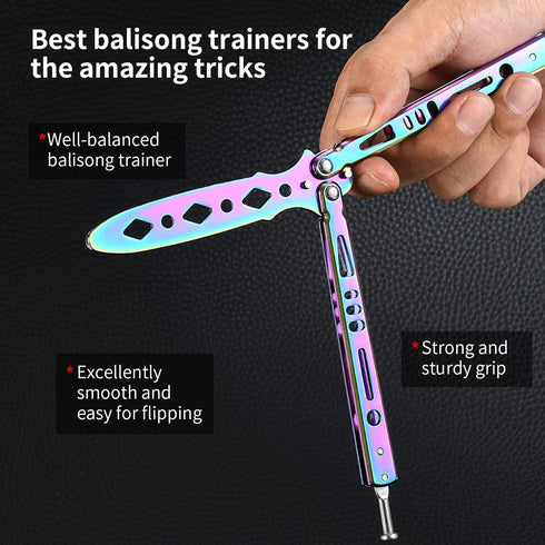 Practice Tool with Cool Color Design, Full Stainless Steel, Set of 3 Color (black&silver&colorful) by Vudwson