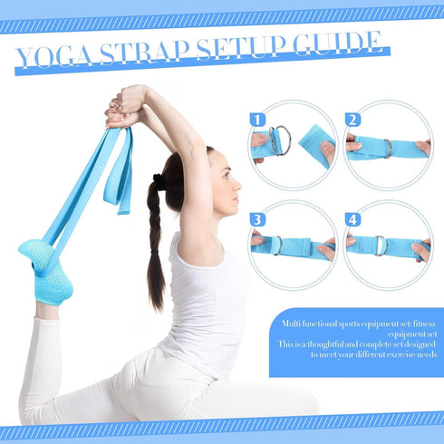 Poen 14 Pcs Pilates Ring and Ball Set for Women, Pilates Ring Circle Ball with Stretching Strap and 8 Resistance Bands
