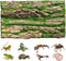 PINVNBY Reptile Cork Terrarium Background, Natural Bark Backdrop with Artificial Moss, 15.75"×11.8"