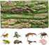 PINVNBY Reptile Cork Terrarium Background, Natural Bark Backdrop with Artificial Moss, 15.75"×11.8"